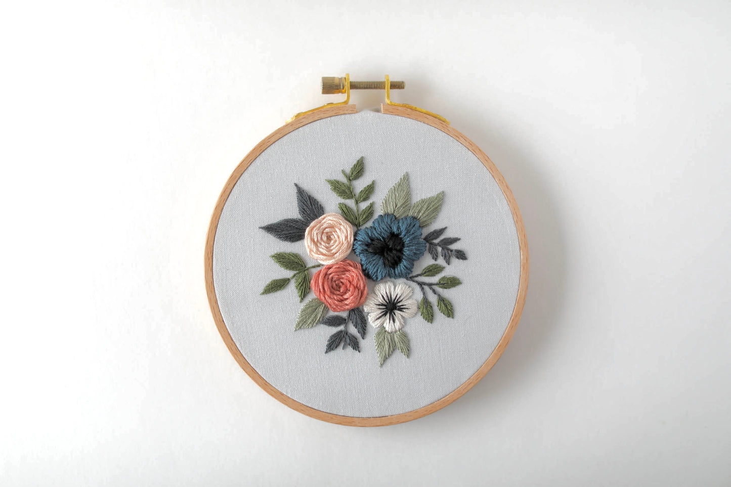 5" Blue Blossom Embroidery Full Kit - Confident Beginner