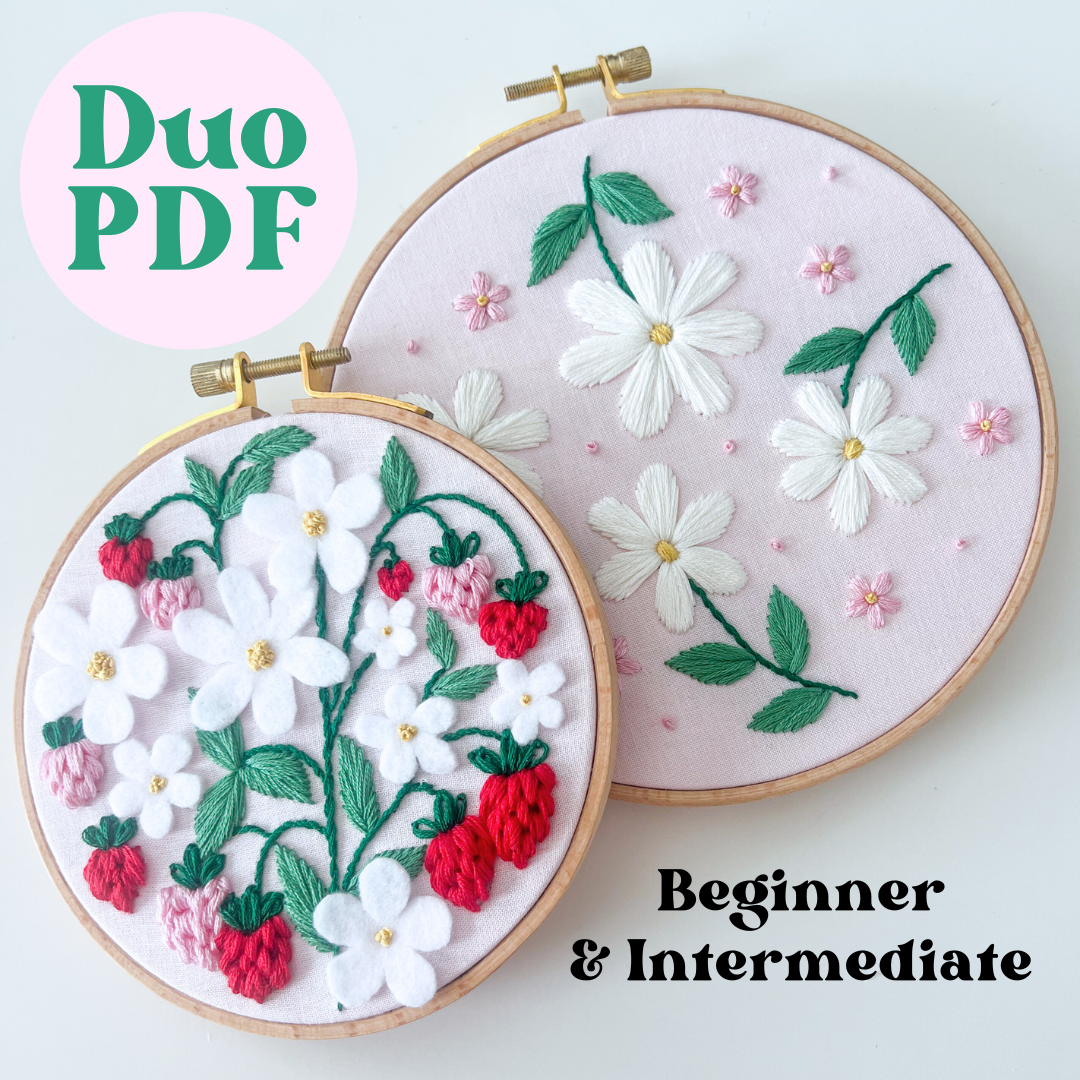 PDF DUO Strawberry Patch and Beginner Daisy Pattern