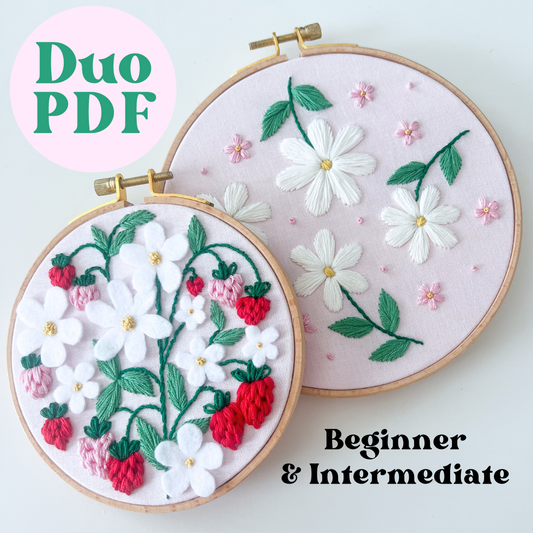 PDF DUO Strawberry Patch and Beginner Daisy Pattern