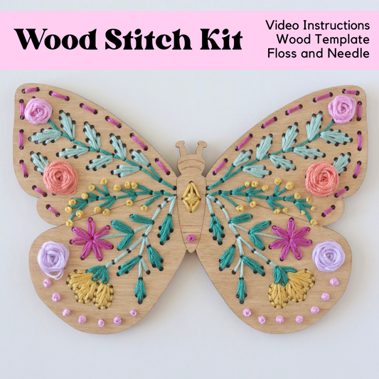Butterfly Wood Stitch Kit - Pre-Order