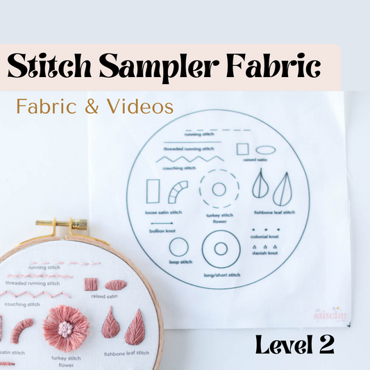 Stitch Sampler Level 2 - Fabric and Video Tutorial