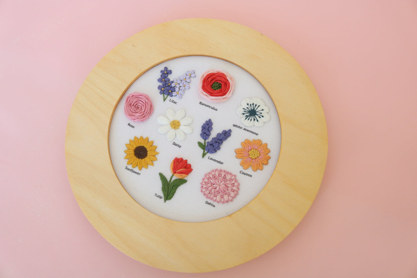 6" Flower Chart Embroidery Kit - Confident Beginner
