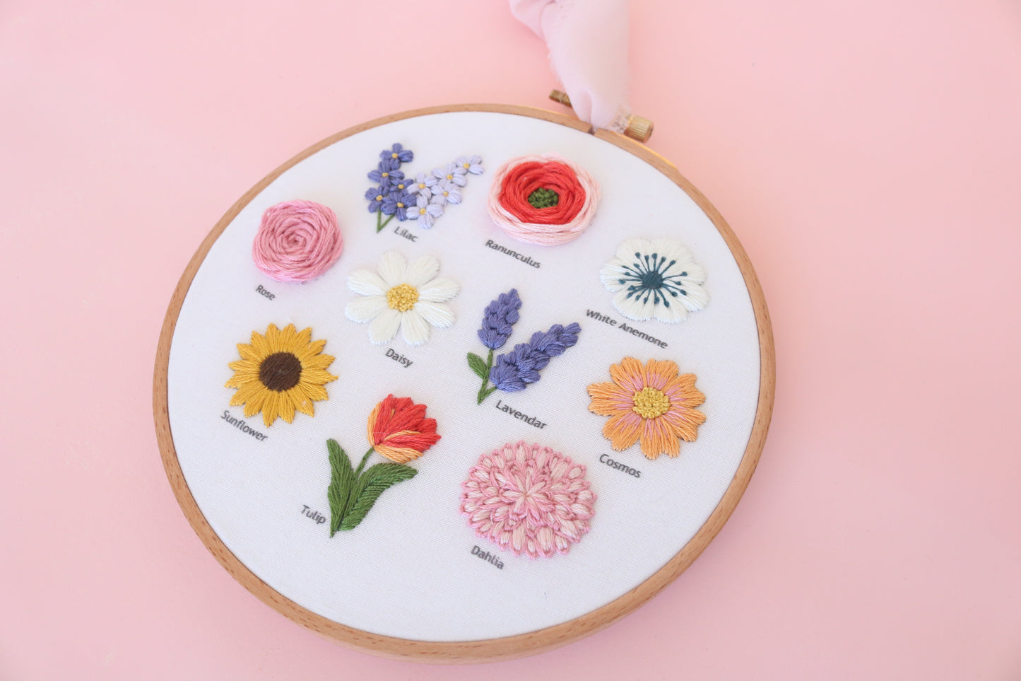 PDF 6" Flower Chart Embroidery Kit - Confident Beginner