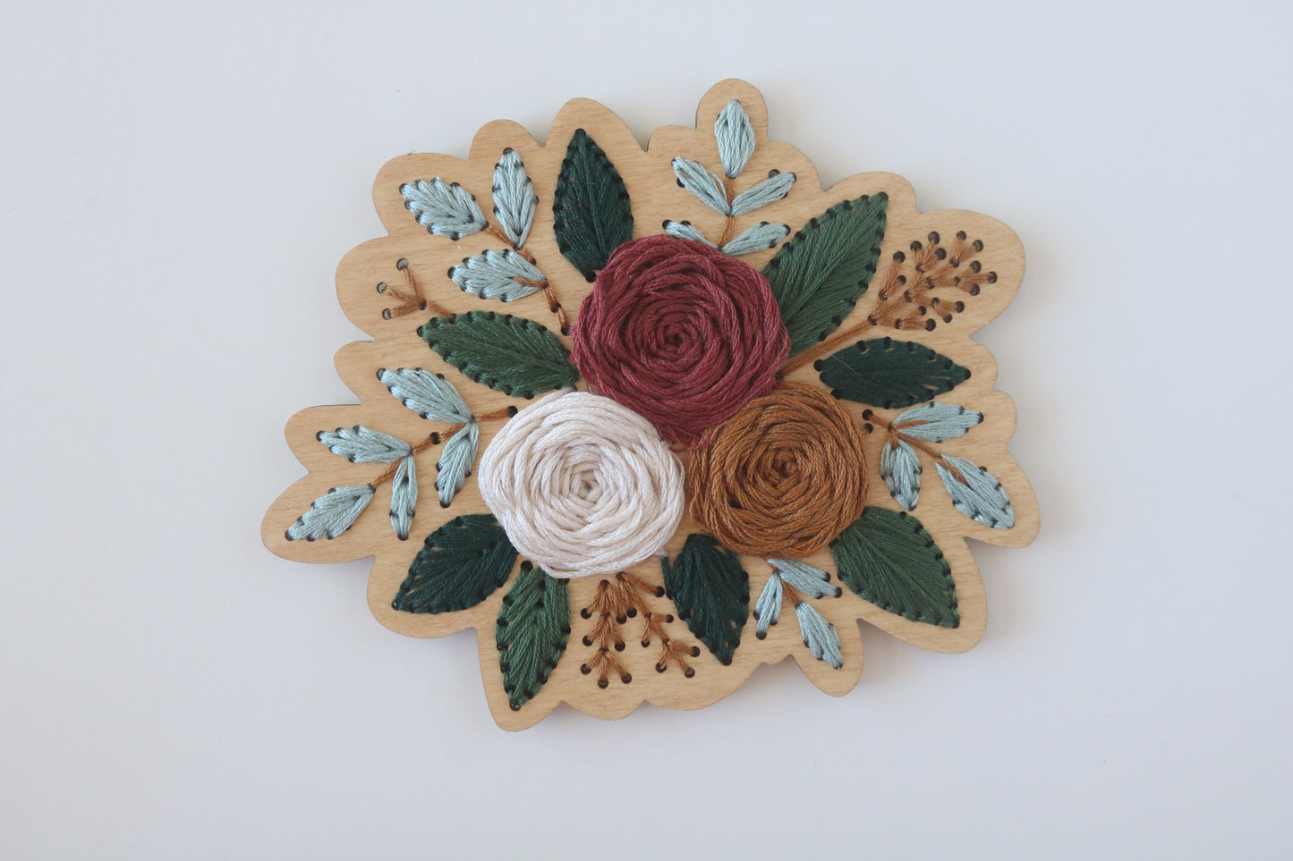 Trio of Roses Wood Stitch Kit