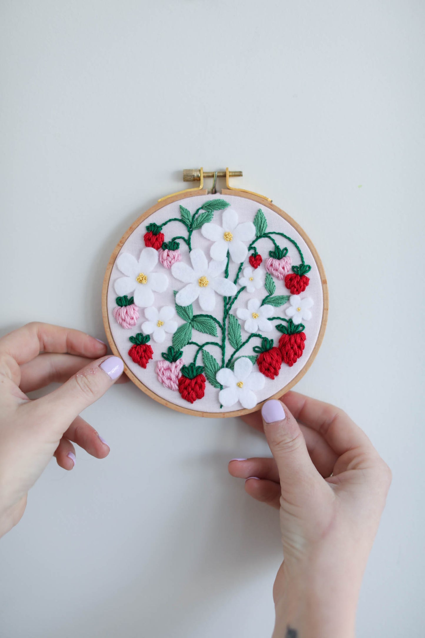 5" Strawberry Patch Embroidery Kit - Intermediate