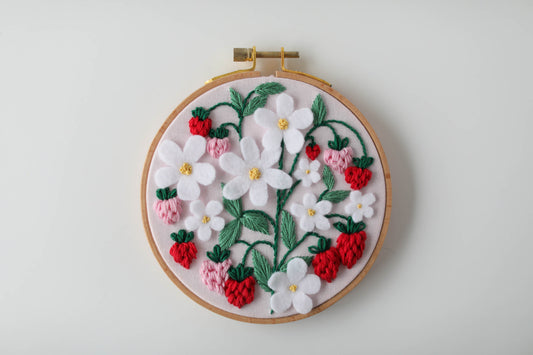 PDF Strawberry Patch Hand Embroidery Pattern - Intermediate