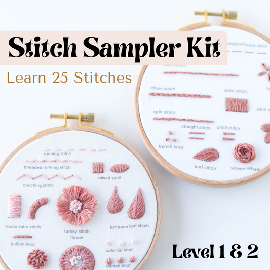 Learn to Embroider Beginners Bundle Kit - Level 1 & 2