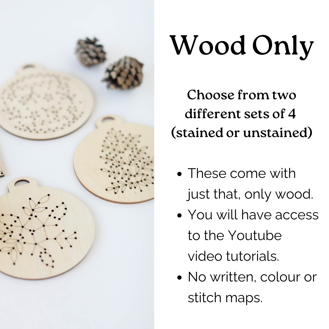 Wooden Embroidery Ornament Kit
