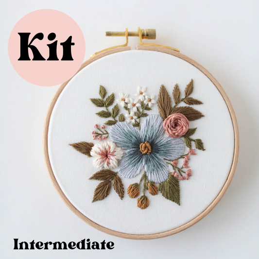 5" Periwinkle Dreams Hand Embroidery Kit - Intermediate