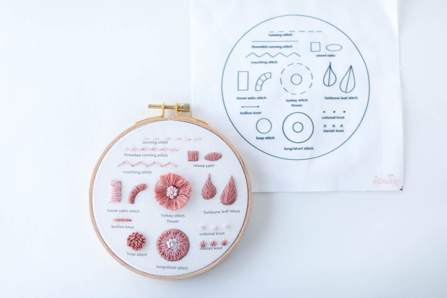 Learn to Embroider - LEVEL 2 - Stitch Sampler Beginner Embroidery Kit