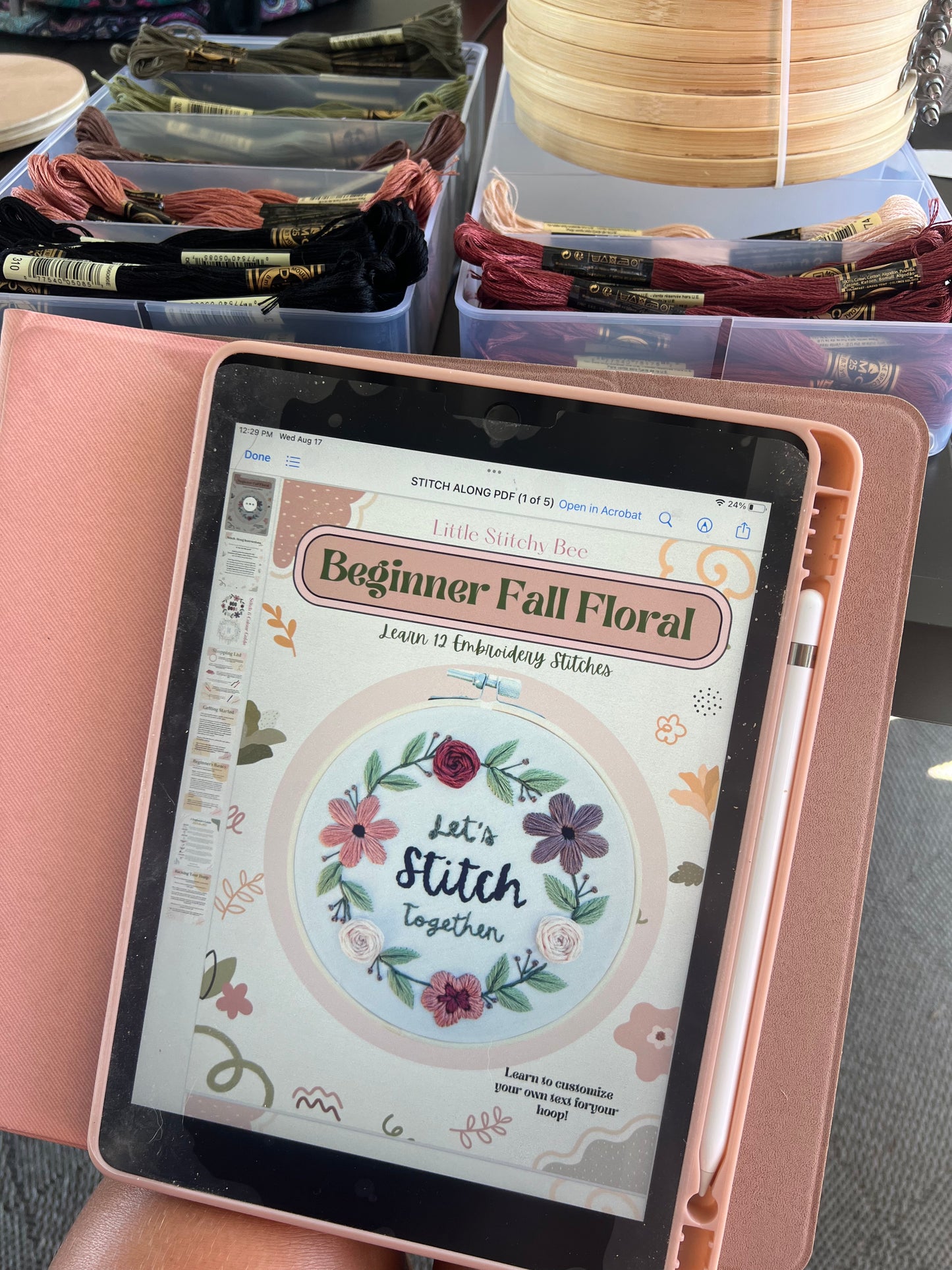 PDF 'Fall Floral' Embroidery Pattern