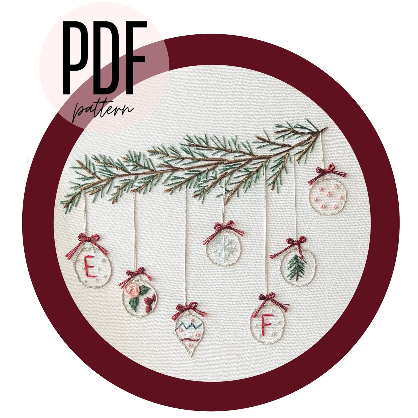 PDF 'Oh Christmas Tree' Embroidery Pattern - Stitch Along Start December 5th