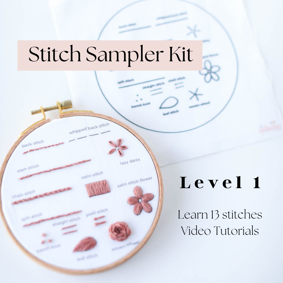 Learn Embroidery Stitch Sampler Beginner Embroidery Kit – Little Stitchy Bee