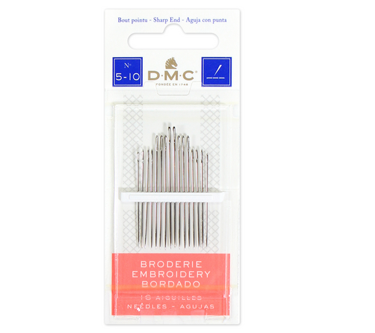 DMC Embroidery Needle 12 Pack - Size 5-10