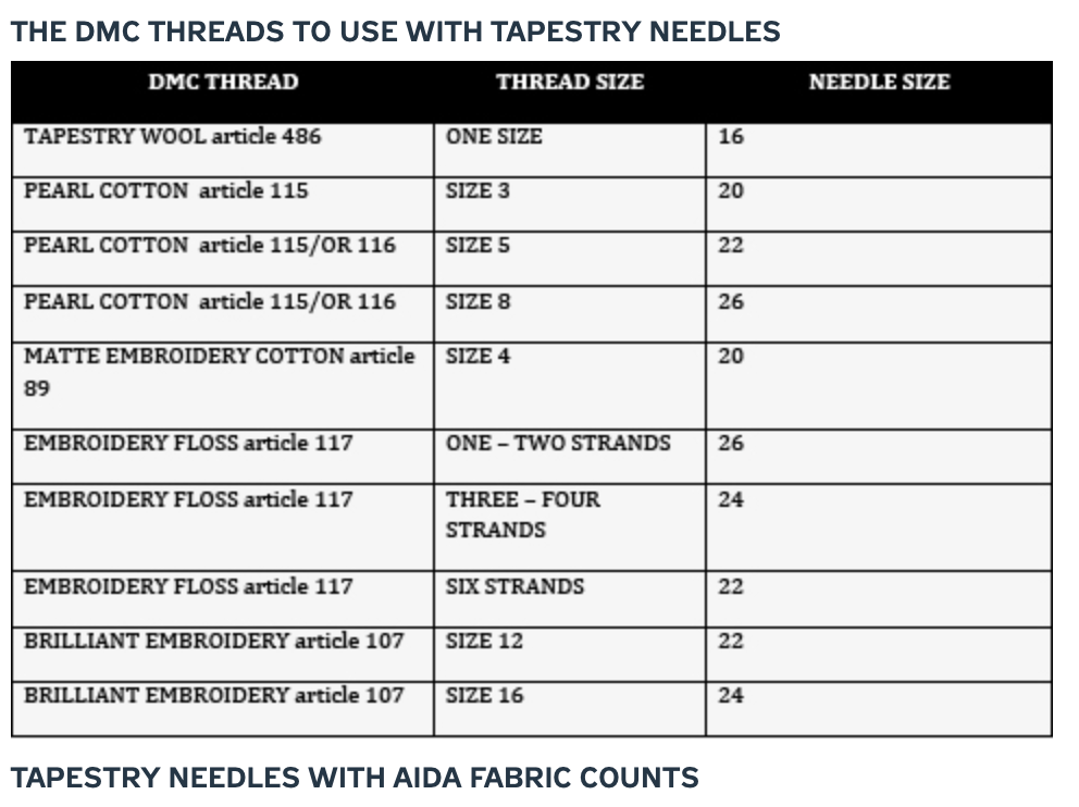DMC Tapestry Needle 6 pack - Size 24