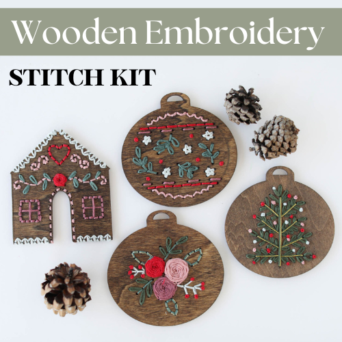 Wood Embroidery Ornament Kit - Set of 4 (2022)