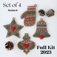 Wood Embroidery Ornament Kit - Set of 4 (2023)