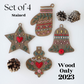 Wood Embroidery Ornament Kit - Set of 4 (2023)