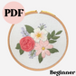 PDF Beginner Pastel Blooms Pattern - Digital Download - Easy to Stitch