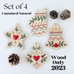 Wood Embroidery Ornament Kit - Set of 4 (2023)