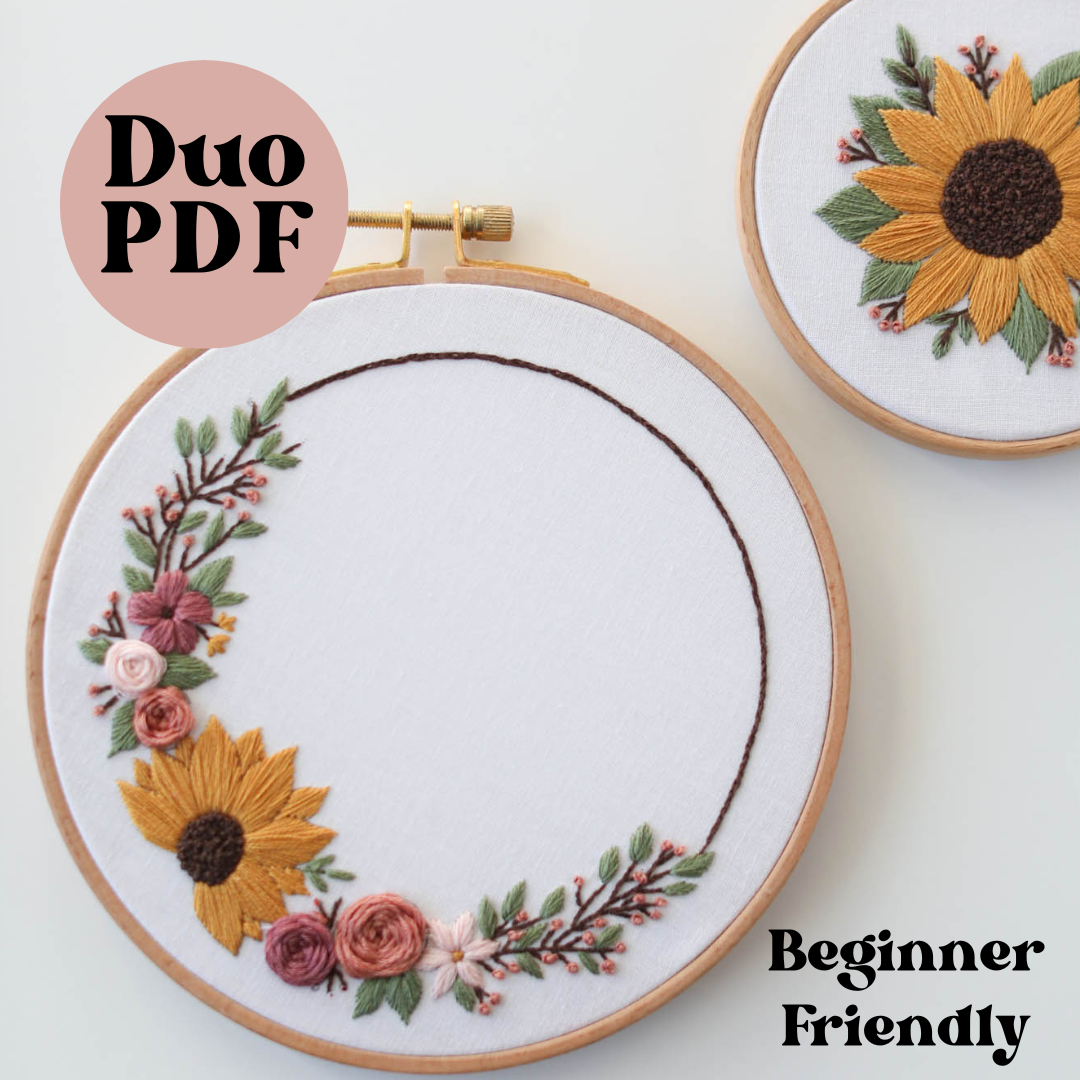 PDF Sunflower Stitch Along Pattern - Duo Bundle