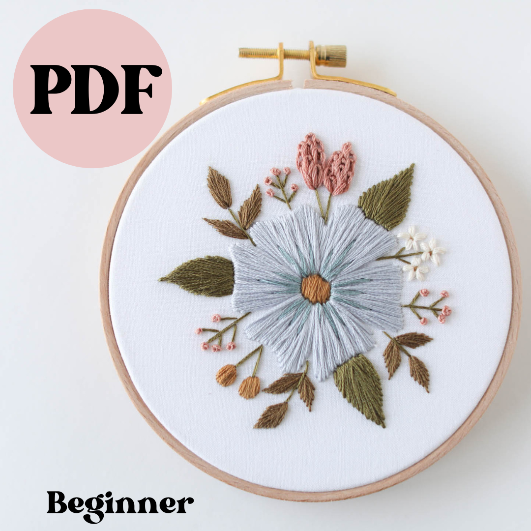 PDF Beginner Periwinkle Blooms Pattern – Little Stitchy Bee