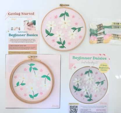 6" Beginner Daisy Embroidery Kit