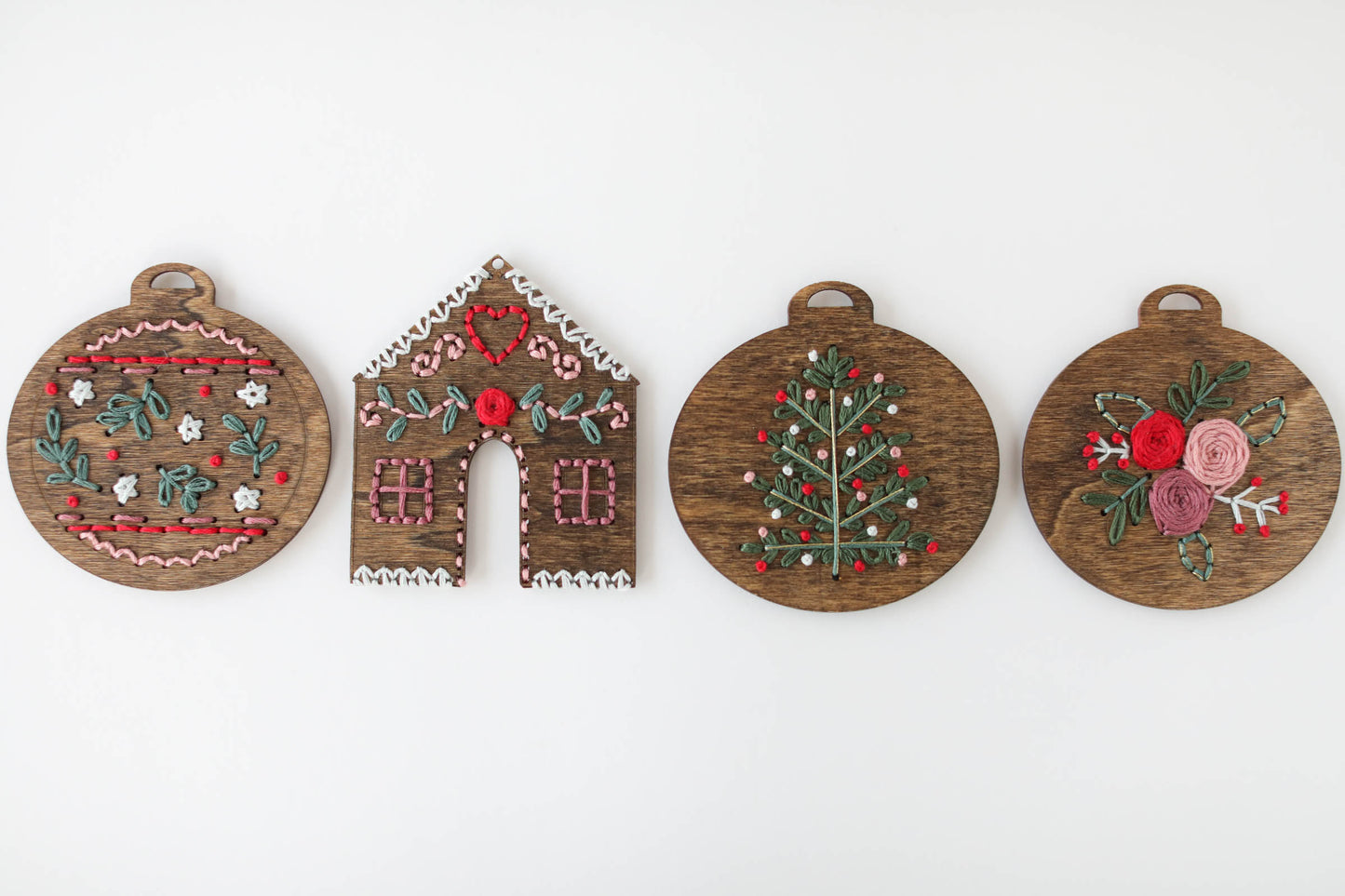 Wood Embroidery Ornament Kit - Set of 4 (2022)