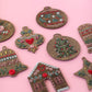 Full Set of 12 Wood Embroidery Ornament Kit