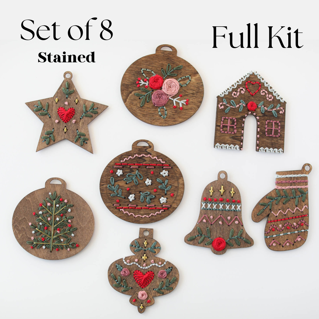 Wooden Embroidery Ornament Kit – Little Stitchy Bee