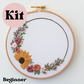 6" Sunflower Wreath Embroidery Kit - Confident Beginner (USA)