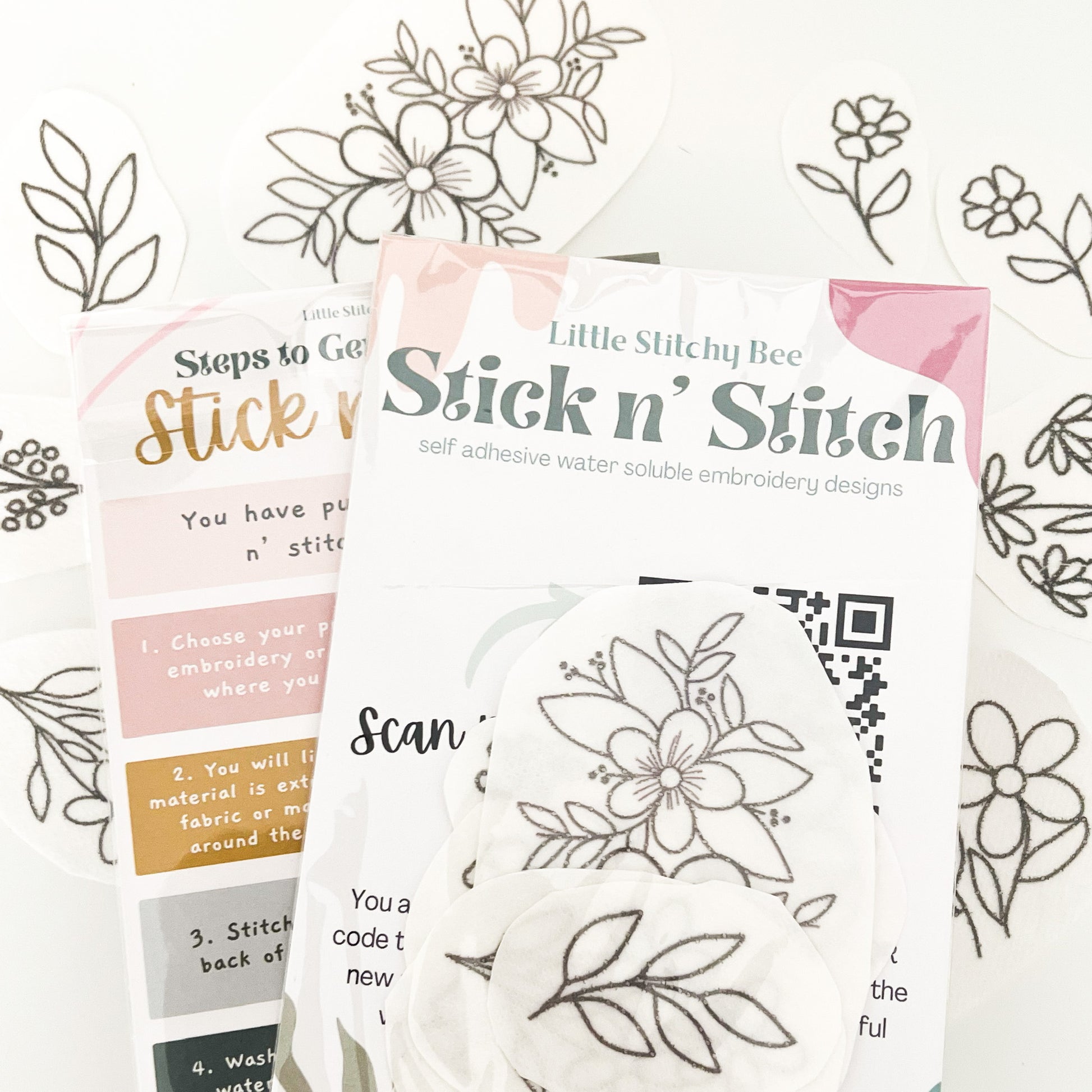 Unique Stick and Stitch Embroidery Packs Water Soluble Adhesive
