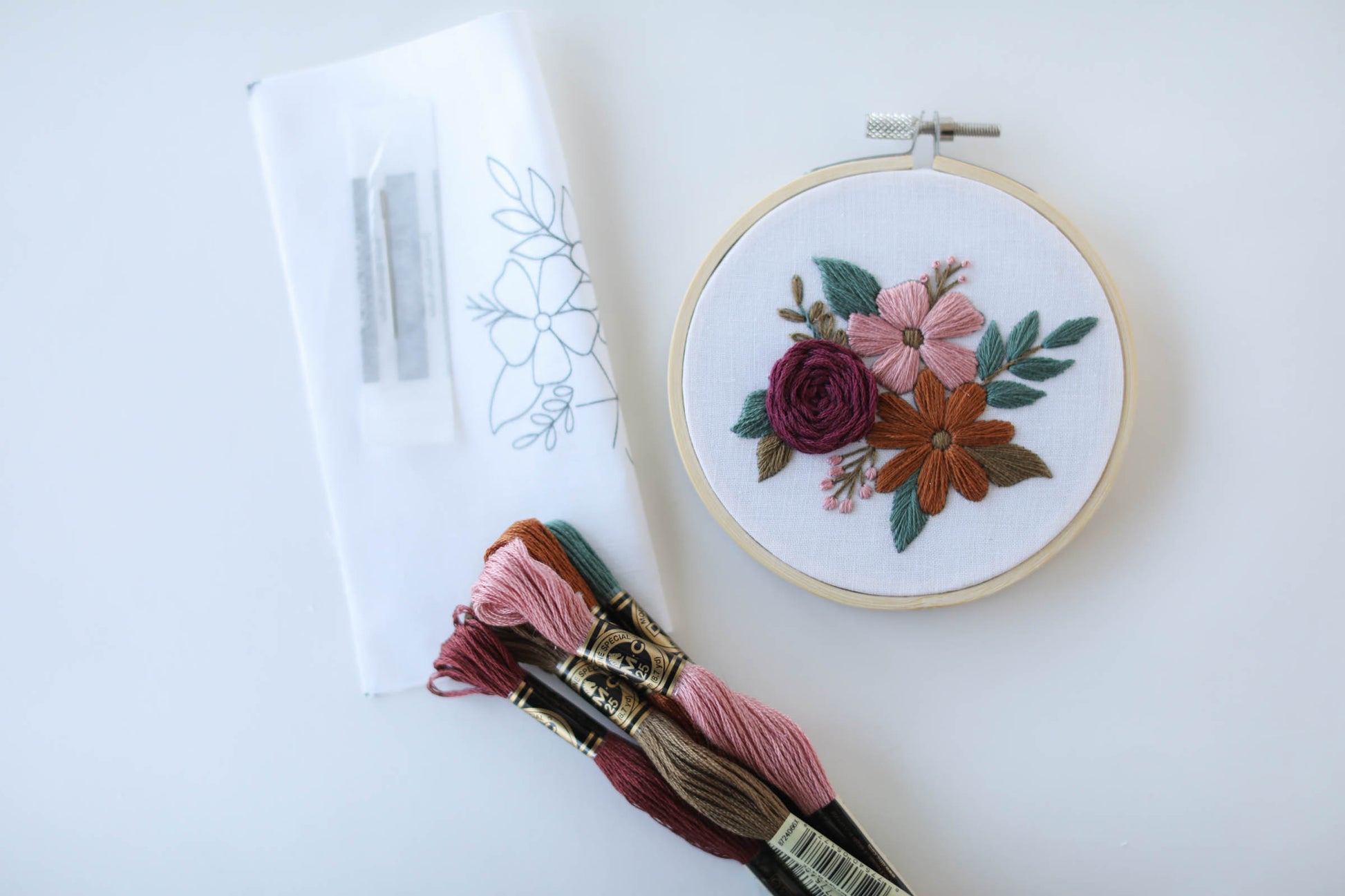 Easy Embroidery Kit Beginner Modern Floral Plant Hand -   Modern  embroidery kit, Embroidery kits, Beginner embroidery kit