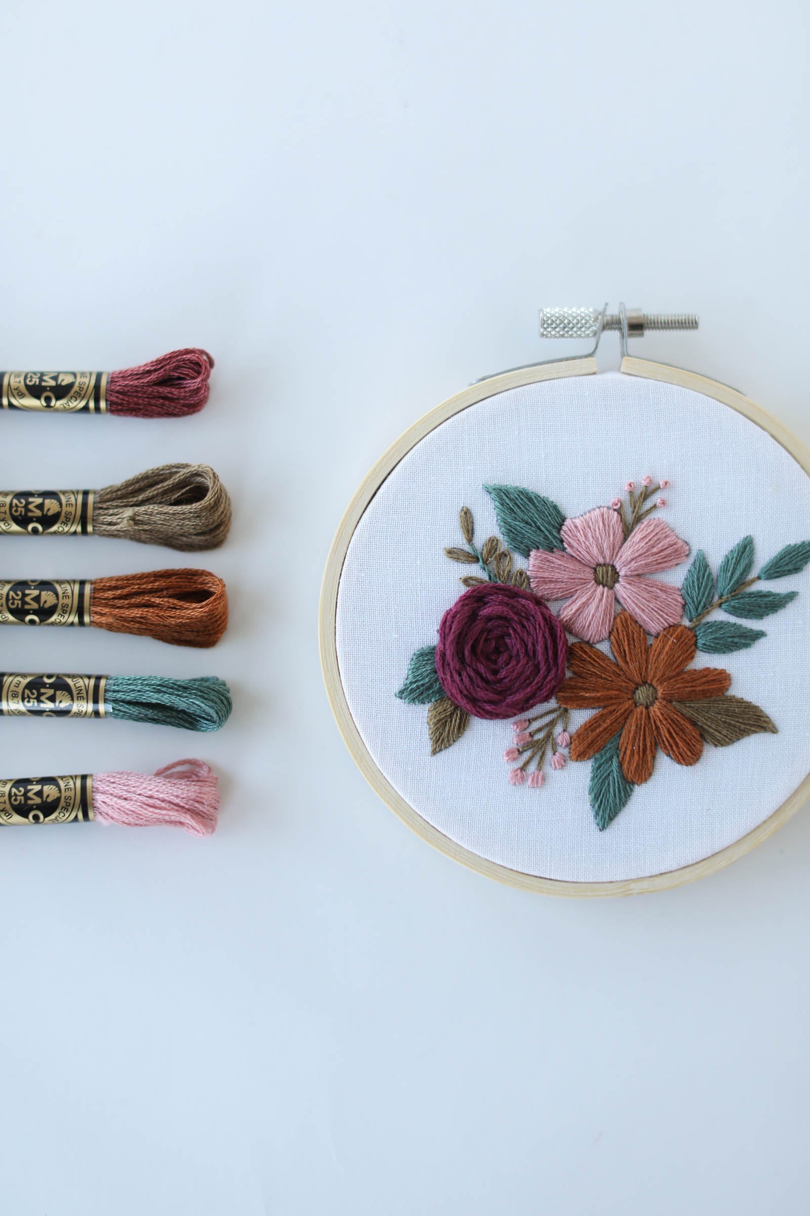 Fall Floral Hand Embroidery Kit - Stitched Modern